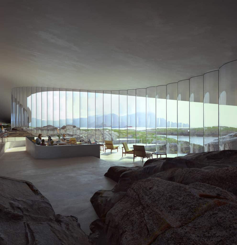 Dorte Mandrup Whale watching facility, CGI by MIR