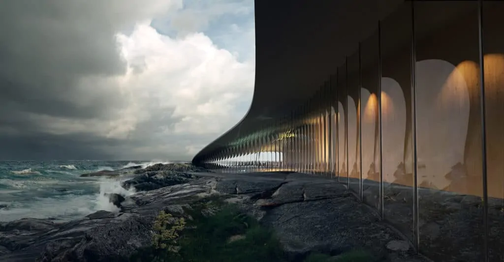 Dorte Mandrup Whale watching facility, CGI by MIR